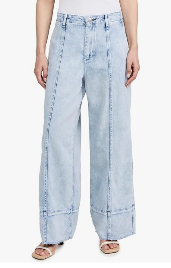 Rag & Bone Wmns 31 Featherweight Arianna Cropped Palazzo Blue Wide Leg Jeans New